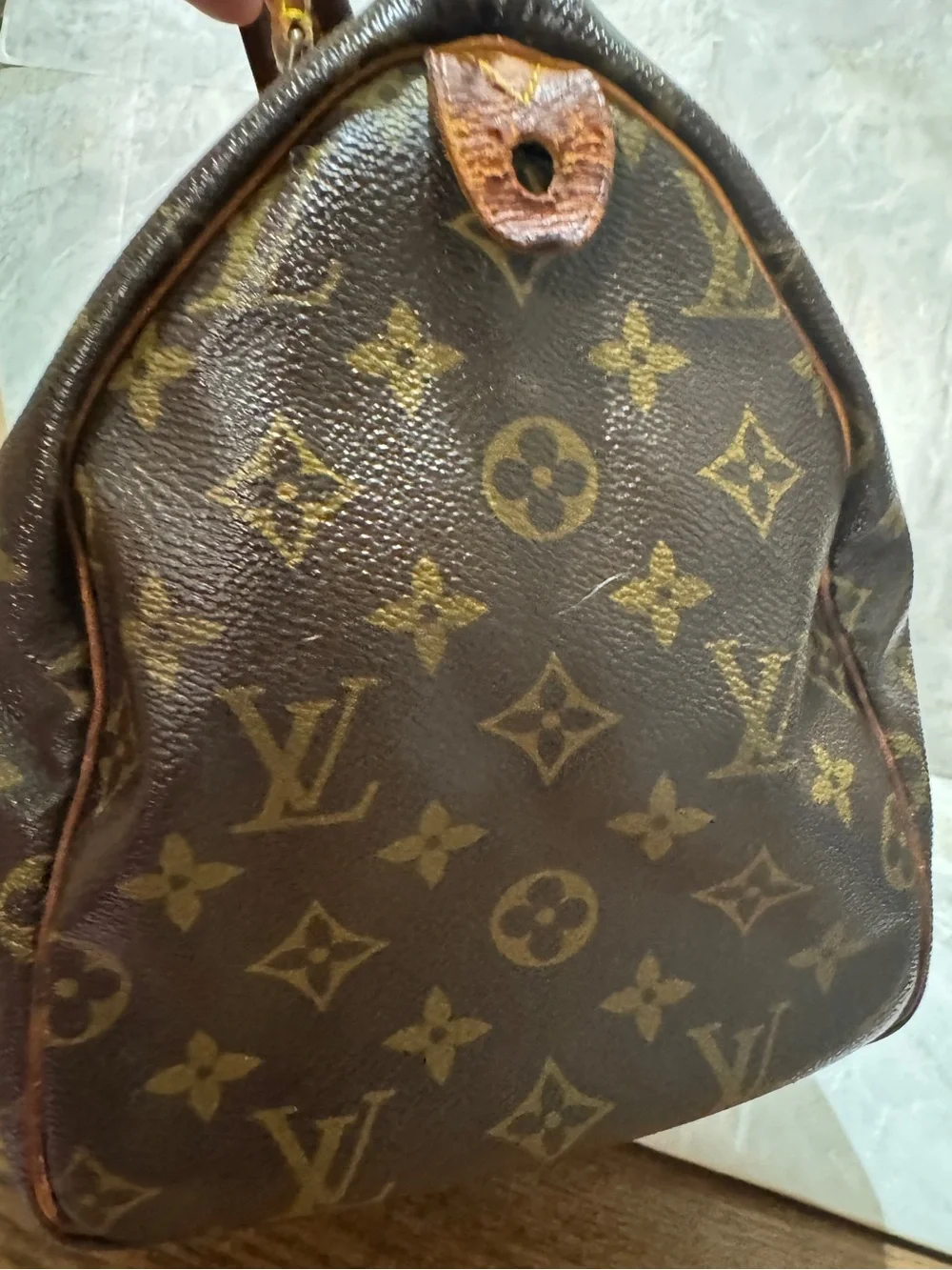 Louis Vuitton Monogram Canvas Top-Handle Bag speedy 30 in Brown and Tan